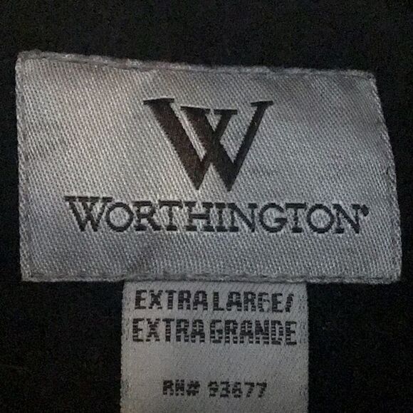 Worthington Black Wool Blend Button Up Trench Coat - Picture 15 of 16